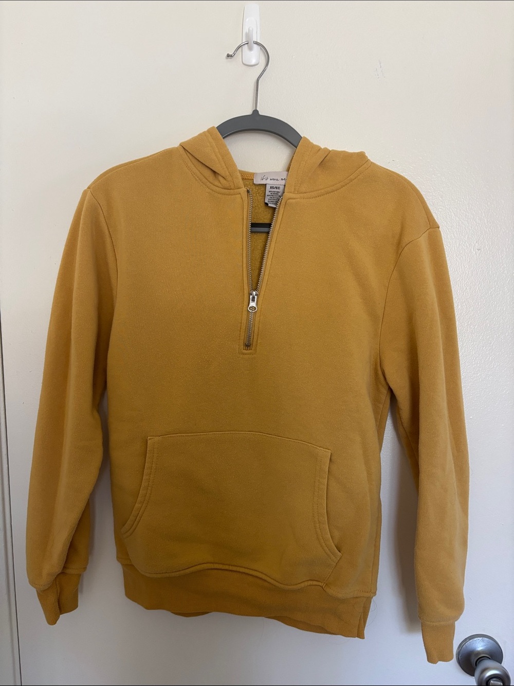 Women’s Half-Zip Hoodie Sweater in Mustard